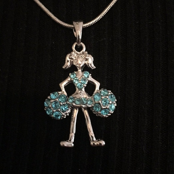 Vintage Silver Tone Cheerleader Necklace - Picture 2 of 5